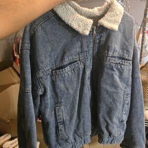 Men's Denim Jacket with Sherpa Collar